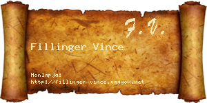 Fillinger Vince névjegykártya